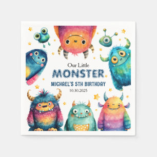 Cute Little Monster Cartoon Kids' Birthday Party Napkin
