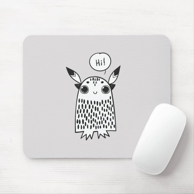 Cute little monster cartoon mouse mat (With Mouse)
