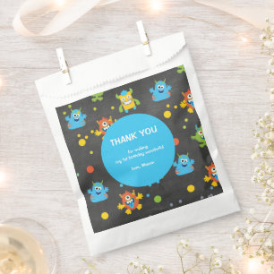 Cute little Monster chalkboard themed Birthday Favour Bags