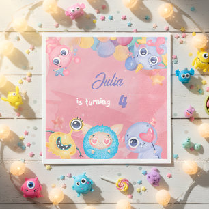 Cute Little Monster kids Birthday  Napkin