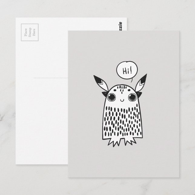 Cute little monster postcard (Front/Back)