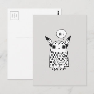 Cute little monster postcard