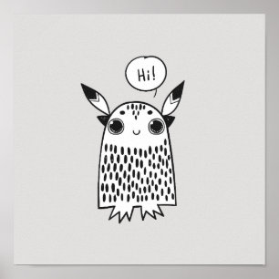 Cute little monster poster