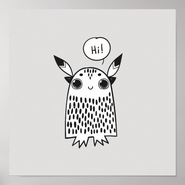 Cute little monster poster (Front)