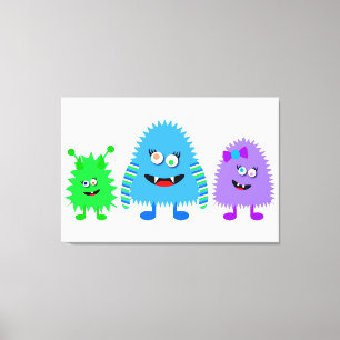 Cute Little Monsters Canvas Print