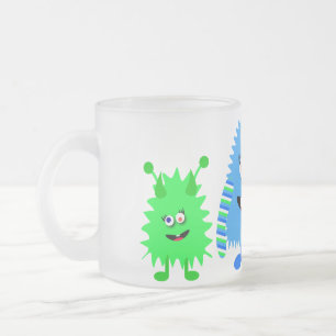 Cute Little Monsters Frosted Glass Coffee Mug