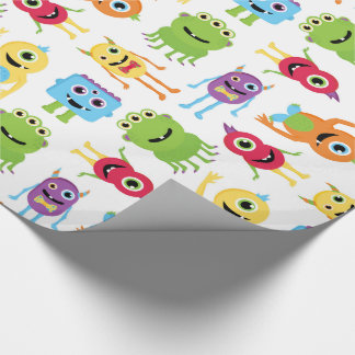 Cute Little Monsters Pattern Wrapping Paper