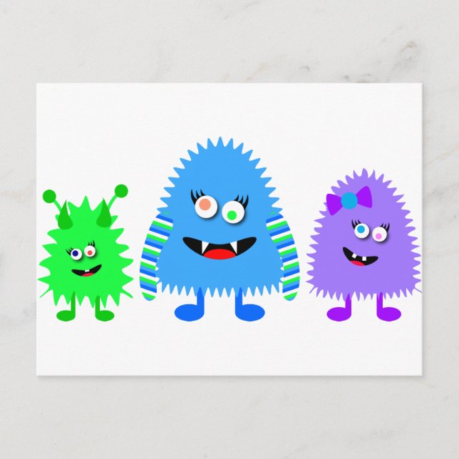 Cute Little Monsters Postcard (Front)