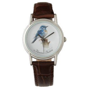 cute little mountain bluebird, customisable watch