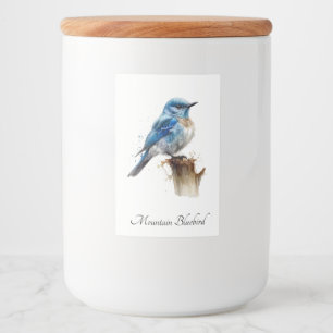 Cute Little Mountain Bluebird Watercolor, custom Food Label