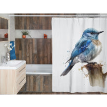 Cute Little Mountain Bluebird Watercolor