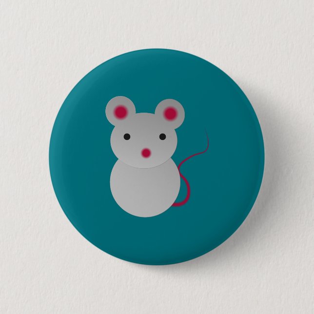Cute Little Mouse 6 Cm Round Badge (Front)