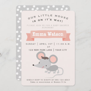 Cute Little Mouse - Baby Shower Invitation