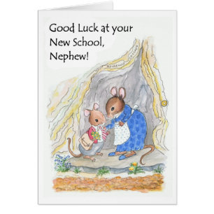 Cute Little Mouse Good Luck New School Nephew