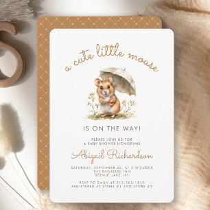 Cute Little Mouse Neutral Baby Shower Invitation