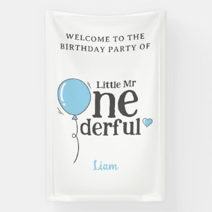 Cute Little Mr Onederful Party Welcome Banner