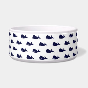 Cute Little Navy Blue Whale Pattern on White