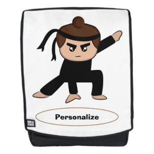 Cute Little Ninja Boy Kids Personalise Backpack