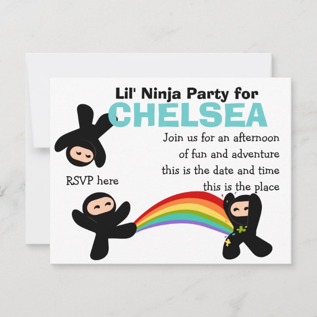 Cute Little Ninjas Invitation (Front)