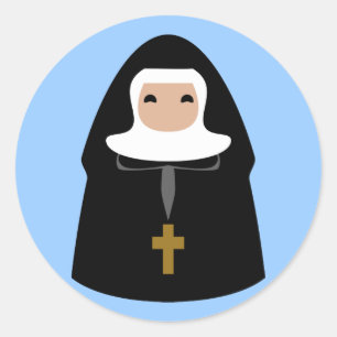 Cute Little Nuns Classic Round Sticker