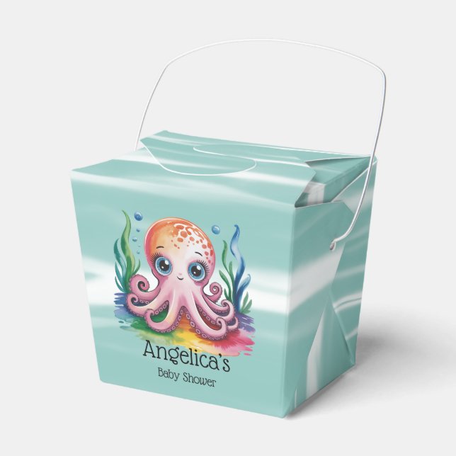 Cute Little Octopus Under The Sea Favour Box (Front Side)
