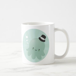 Cute Little Octopus wearing a black Top Hat Coffee Mug