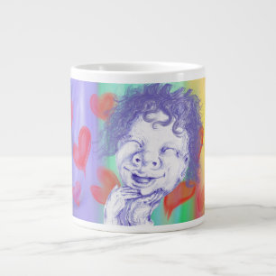 Cute little one laughing with delight  large coffee mug