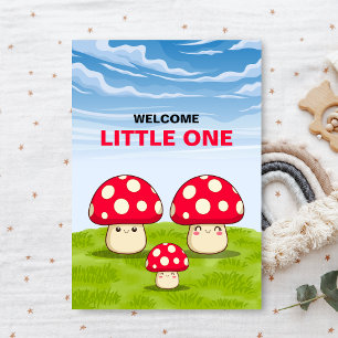Cute Little One Mushroom Woodland Baby Shower Invitation