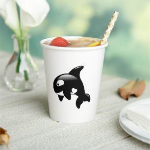 Cute Little Orca Whale Paper Cups