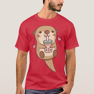 Cute Little Otter Loves Bubble Tea T-Shirt