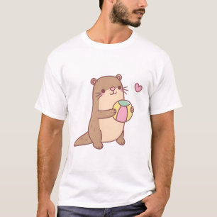 Cute Little Otter Play With Beach Ball T-Shirt