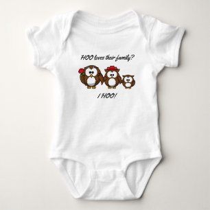 Cute Little Owl Family Baby Bodysuit