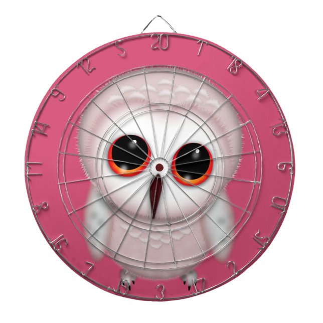 Cute Little Owl Illustration Dartboard (Front)