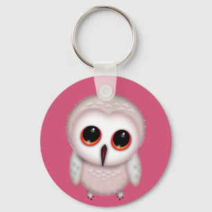 Cute Little Owl Illustration Key Ring