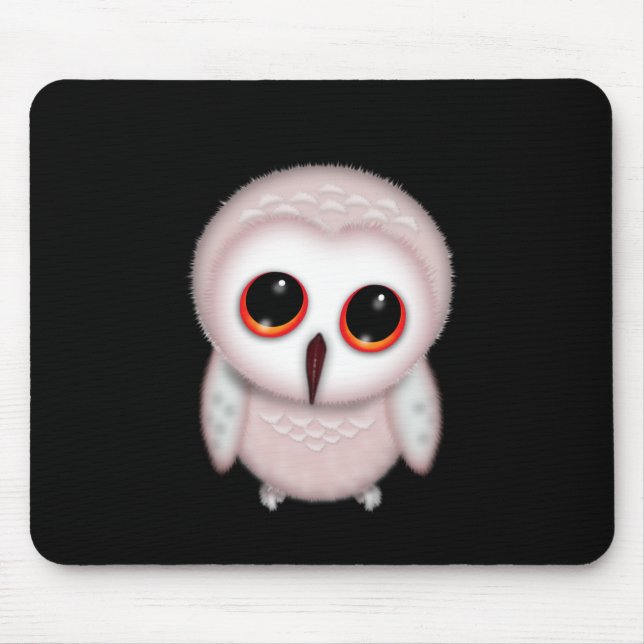 Cute Little Owl Illustration Mouse Mat (Front)