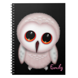 Cute Little Owl Illustration Personalised Notebook