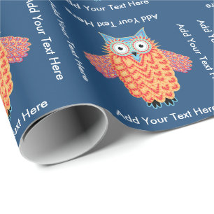 Cute Little Owl Personalised Bird Lover Wrapping Paper