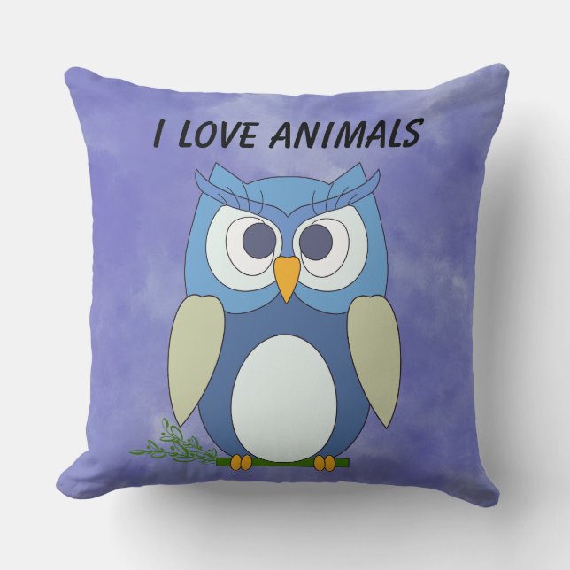 Cute Little Owl Pillow (Front)