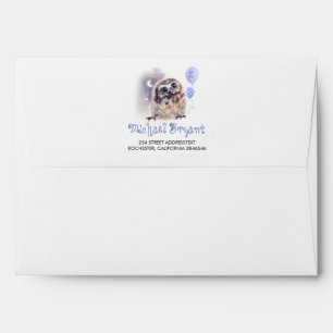 Cute Little Owl Themed Boys Birthday Envelope