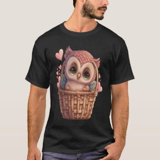 Cute Little Owl Valetines Animal Love  4 T-Shirt