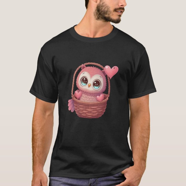 Cute Little Owl Valetines Animal Love  4 T-Shirt (Front)