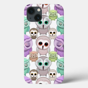 Cute Little Owls in Pastel Colours iPhone 13 Case