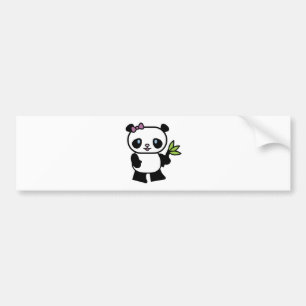 cute little panda bear bumper sticker