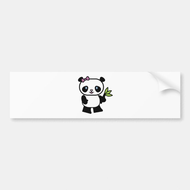 cute little panda bear bumper sticker (Front)