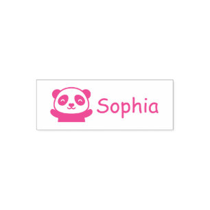 Cute Little Panda Bear, Personalised Name Self-inking Stamp