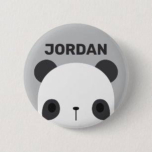 Cute Little Panda Bear with Personalised Name 6 Cm Round Badge