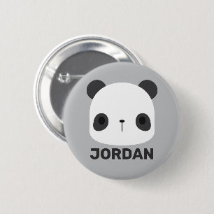 Cute Little Panda Bear with Personalised Name 6 Cm Round Badge