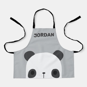 Cute Little Panda Bear with Personalised Name Apron