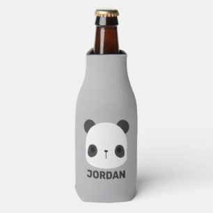 Cute Little Panda Bear with Personalised Name Bottle Cooler