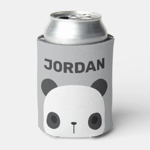 Cute Little Panda Bear with Personalised Name Can Cooler